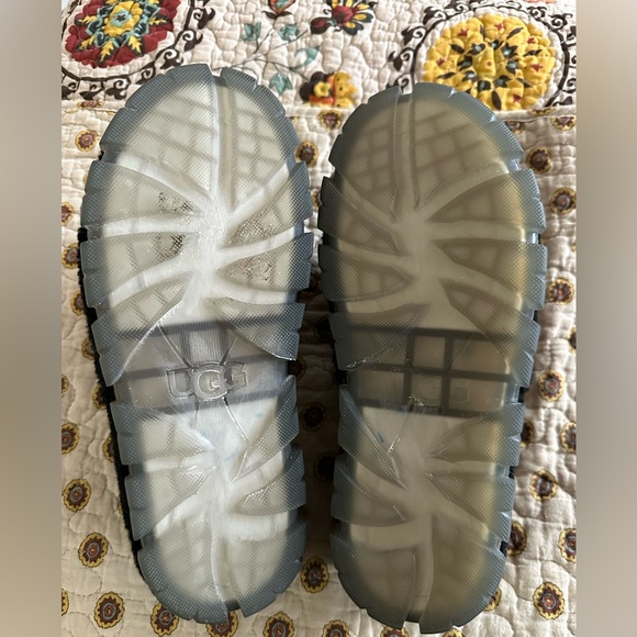 UGG 1131971 Fluffita Clear Platform Slide Sandals In Black Size 8 - Picture 7 of 8